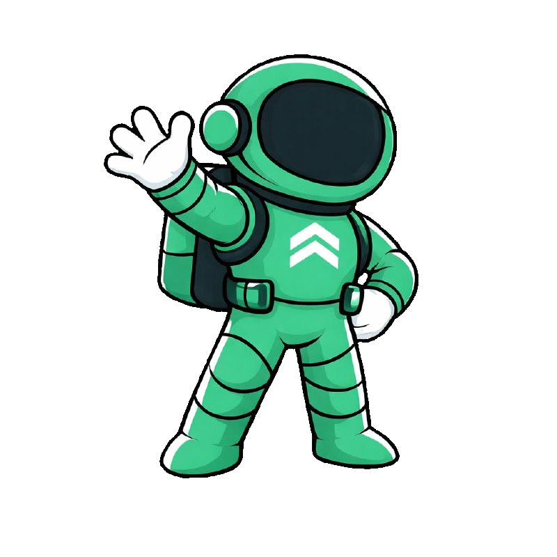Next Level Innovations astronaut mascot waving